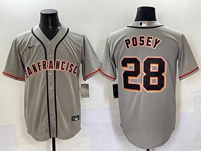 Men 2025 San Francisco Giants #28 Posey Grey Game Nike MLB Jersey style 41->san francisco giants->MLB Jersey